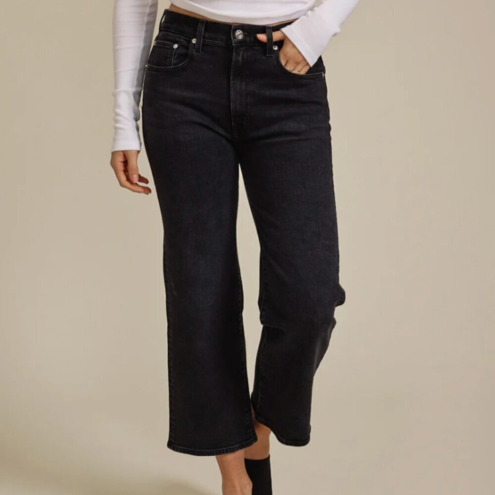 Edwin NWT Marli Wide Leg Ankle in Black Size 26